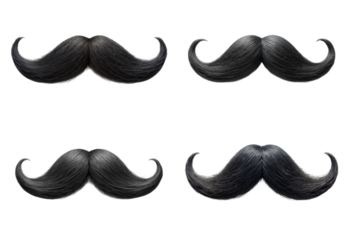 Set of black mustache png