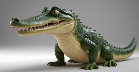 Obraz premium swim, standing, graphic, swimming, endangered, comic, nice, artistic, design, cute, color, cute animal, loveable, isolated on white, reptile, animal, sea, wildlife, illustration, white, crocodile, cro