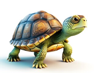 Obraz premium AI generated cute turtle on a white background
