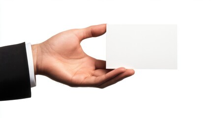 Hand Holding Blank Card for Business Presentation