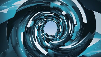 Blue geometric abstract technology and science backgroun