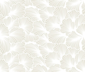 Abstract ginkgo leaves silhouette seamless pattern. floral  Oriental background.