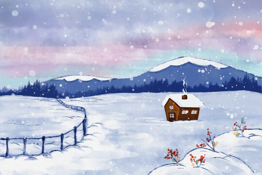 house in the snow