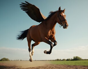 AI generated horse jumping