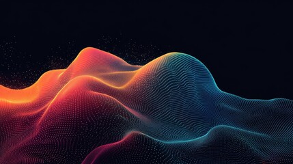 Abstract Digital Landscape with Gradient Colors and Dotted Texture