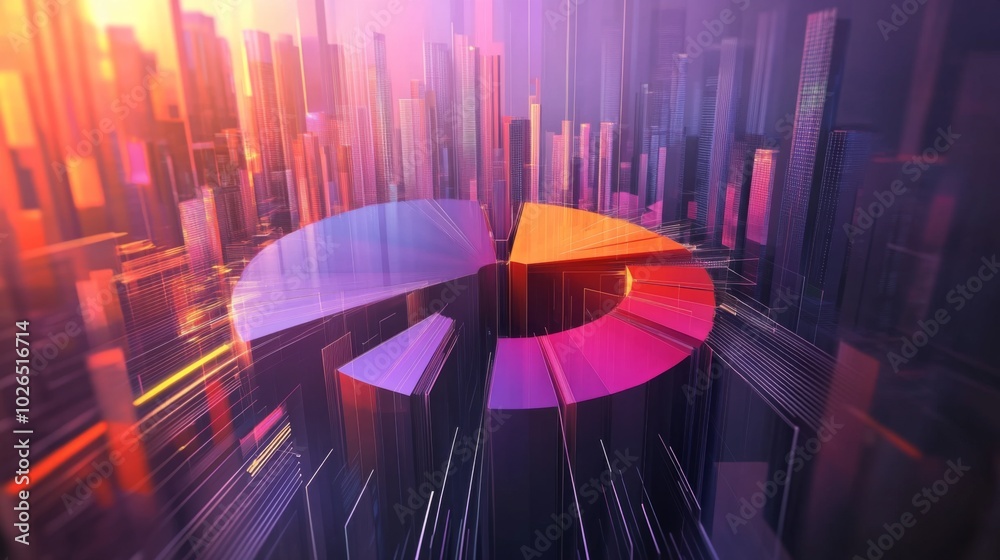 Aufkleber dynamic data visualization in urban landscape