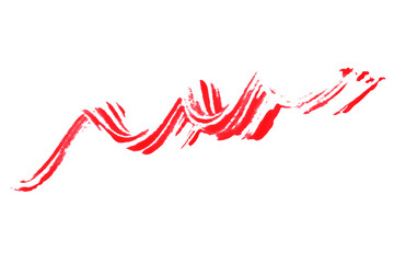 Single red brush stroke on transparent background.