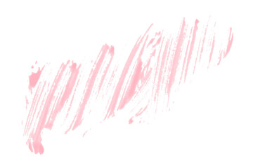 Isolated pink brush stroke on transparent background.