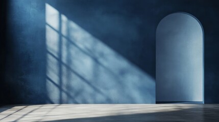 Fototapeta premium Abstract Blue Background for Studio Room Presentation, Ideal for Showcasing Products. 