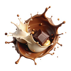 chocolate and milk splash png design 