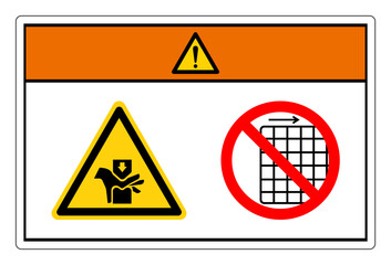 Warning Hand Crush Hazard Do Not Remove Guard Symbol Sign, Vector Illustration, Isolate On White Background Label .EPS10