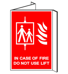 In Case Of Fire Do Not Use Lift Symbol Sign, Vector Illustration, Isolate On White Background Label .EPS10