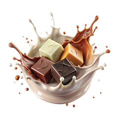 chocolate and milk splash png design 