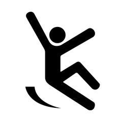 Slippery Black Icon,Vector Illustration, Isolate On White Background Label. EPS10