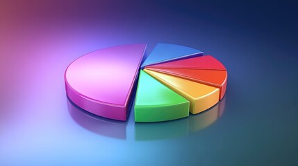 Obraz premium Vibrant 3D Pie Chart with Colorful Segments