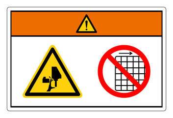 Warning Cutting Hand Hazard Do Not Remove Guard Symbol Sign, Vector Illustration, Isolate On White Background Label .EPS10