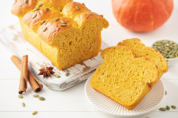Homemade fall Pumpkin Bread.  Thanksgiving baking idea