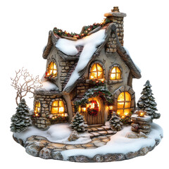 Enchanting Christmas Cottage with Glowing Lights and Snowy Path 2