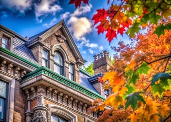 Autumn Leaf Classic Architecture: Captivating Fall Colors in Urban Design
