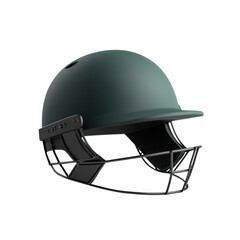 Naklejka premium Cricket helmet, green color on a white isolated background.