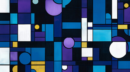 abstract geometric in multi-colored shades with geometric shapes and patterns. Minimalistic and attractive materialistic design