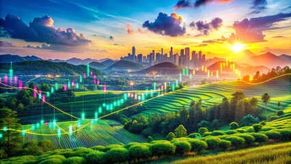 Fototapeta premium HD Stock Futures Market Analysis and Trends for Investors in Financial Technology and Trading Strategies