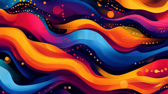 "Feel the Latin Vibes" � A colorful abstract pattern representing Latin rhythms and reggaeton beats, with copy space, Reggaeton