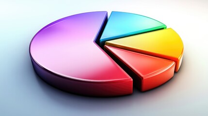 Fototapeta premium Vibrant 3D Pie Chart Design for Data Visualization
