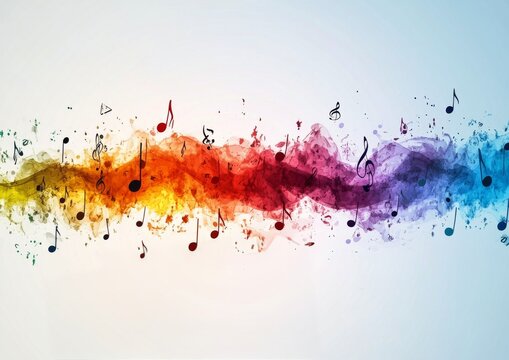 Vibrant soundwave illustration with colorful bursts symbolizing music and rhythm dynamics