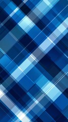Blue Diagonal Plaid Pattern Background Vector Illustration. 