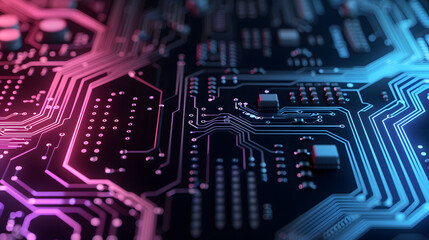 Wireframe of a Vintage Circuit Board with Detailed Design | Aesthetic Blueprint for Electronic Enthusiasts