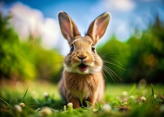 Fototapeta premium Hilarious Rabbit Moments: Adorable and Funny Bunny Antics to Brighten Your Day