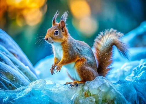 Ice Age Frozen Squirrel: A Unique Perspective on Prehistoric Wildlife in a Chilling Landscape of Ice and Snow