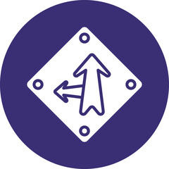 Go Straight Or Left Icon Design