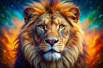 Naklejka premium Inspirational Warrior Lion Quotes for Strength and Courage in Life Challenges, Empower Your Journey with Wisdom and