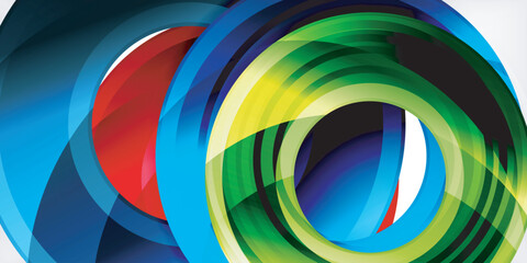 Obraz premium Circles, round elements, ring shapes premium background. Vector Illustration For Wallpaper, Banner, Background, Card, Book Illustration, landing page