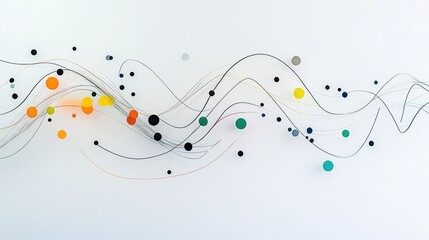 Colorful Abstract Wall Art with Curves and Dots