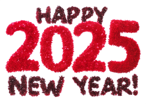 2025 happy new isolated on white background as transparent. PNG