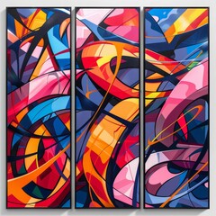 Vibrant Abstract Artwork in Bold Colors