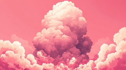 Fototapeta premium bomb comic background With cloud on pink 