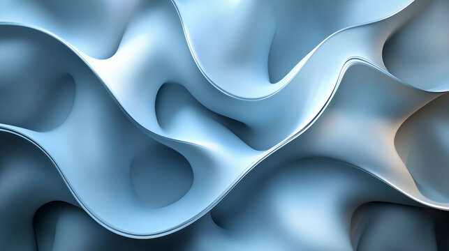  3D render of multiple waves in the form of rectangular plates twisted into a spiral, made of plastic in a rich Pantone Logo13-4810 TCX Limpet Shell color, arranged in an abstrac