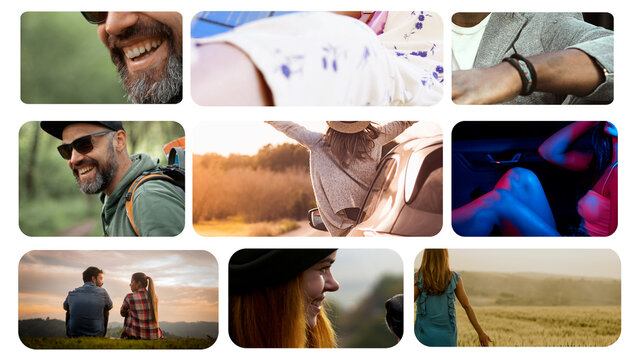 Split screens 9 frames Transitions