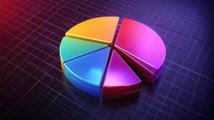 Obraz premium Vibrant Pie Chart on Abstract Background