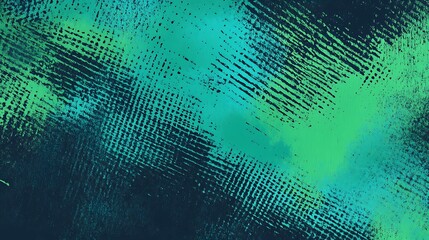 Obraz premium Abstract green and blue watercolor background with brush strokes and digital noise texture.