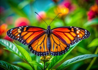 Naklejka premium Passion Butterfly in Vibrant Colors Capturing the Essence of Nature's Beauty and Transformation in a Serene Environment