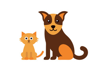 A dog with her kitten