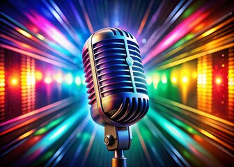 Professional logo design displayed on a microphone, ideal for branding in music, podcasts, and broadcasting industries