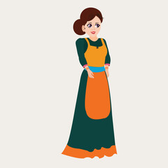 Cartoon beautiful ,indian girl in beautiful dress,for 2d  animation or cartoon gown