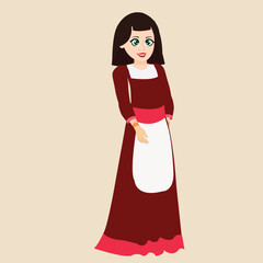 Cartoon Indian beautiful girl 2d vector illustration