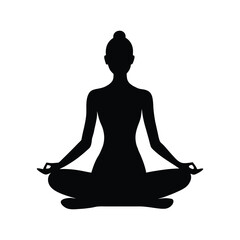 silhouette of a woman in yoga pose